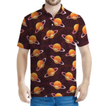 Hamburger Planet Pattern Print Men's Polo Shirt