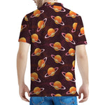 Hamburger Planet Pattern Print Men's Polo Shirt