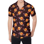 Hamburger Planet Pattern Print Men's Shirt