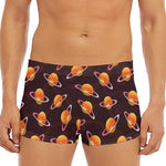 Hamburger Planet Pattern Print Men's Short Boxer Briefs