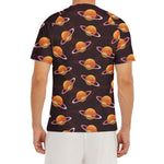 Hamburger Planet Pattern Print Men's Short Sleeve Rash Guard