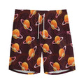 Hamburger Planet Pattern Print Men's Athletic Shorts