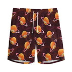 Hamburger Planet Pattern Print Men's Sports Shorts