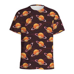 Hamburger Planet Pattern Print Men's Sports T-Shirt