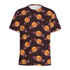 Hamburger Planet Pattern Print Men's Sports T-Shirt