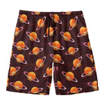 Hamburger Planet Pattern Print Men's Swim Trunks
