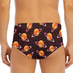 Hamburger Planet Pattern Print Men's Triangle Swim Briefs