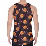 Hamburger Planet Pattern Print Men's Velvet Tank Top