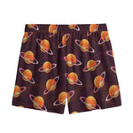 Hamburger Planet Pattern Print Mesh Shorts