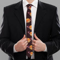 Hamburger Planet Pattern Print Necktie