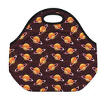 Hamburger Planet Pattern Print Neoprene Lunch Bag