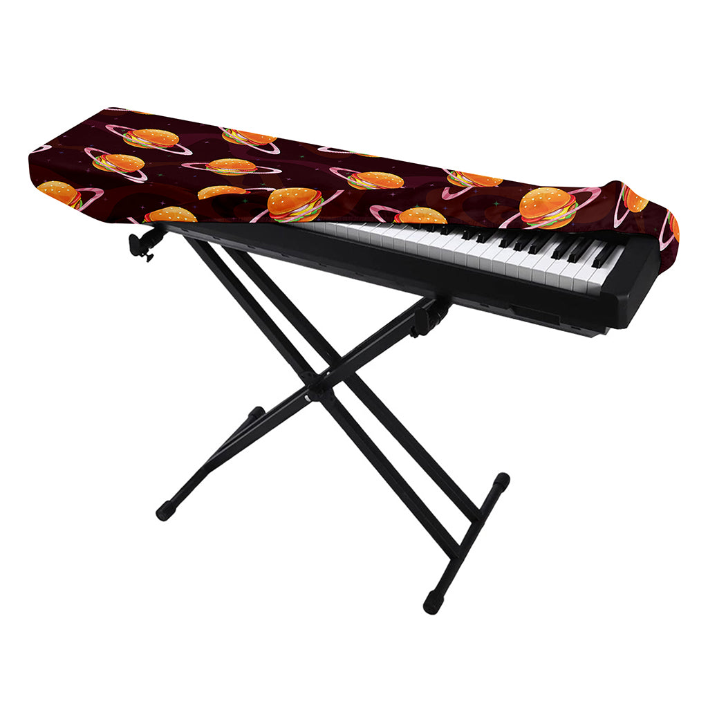 Hamburger Planet Pattern Print Piano Keyboard Cover