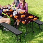 Hamburger Planet Pattern Print Picnic Table Cover