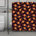 Hamburger Planet Pattern Print Polyester Shower Curtain