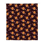 Hamburger Planet Pattern Print Polyester Shower Curtain