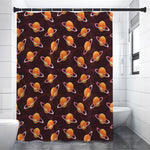 Hamburger Planet Pattern Print Premium Shower Curtain