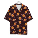 Hamburger Planet Pattern Print Rayon Hawaiian Shirt