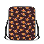 Hamburger Planet Pattern Print Rectangular Crossbody Bag