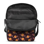 Hamburger Planet Pattern Print Rectangular Crossbody Bag