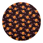 Hamburger Planet Pattern Print Round Blanket