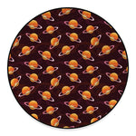 Hamburger Planet Pattern Print Round Floor Mat