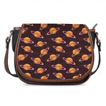 Hamburger Planet Pattern Print Saddle Bag