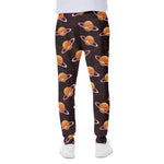 Hamburger Planet Pattern Print Scuba Joggers