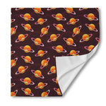 Hamburger Planet Pattern Print Silk Bandana