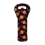 Hamburger Planet Pattern Print Single Neoprene Wine Tote