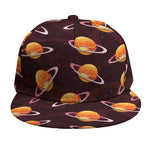 Hamburger Planet Pattern Print Snapback Cap