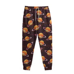 Hamburger Planet Pattern Print Sweatpants