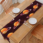 Hamburger Planet Pattern Print Table Runner