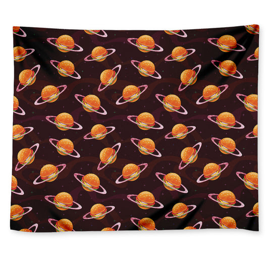 Hamburger Planet Pattern Print Tapestry