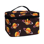 Hamburger Planet Pattern Print Travel Makeup Bag