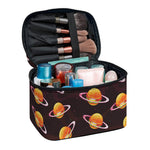 Hamburger Planet Pattern Print Travel Makeup Bag