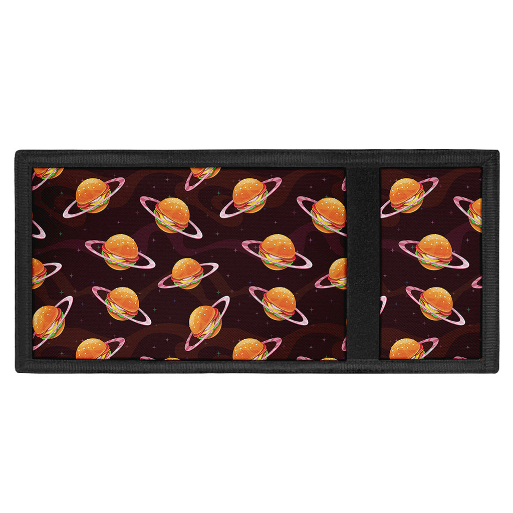 Hamburger Planet Pattern Print Trifold Wallet