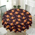 Hamburger Planet Pattern Print Waterproof Round Tablecloth