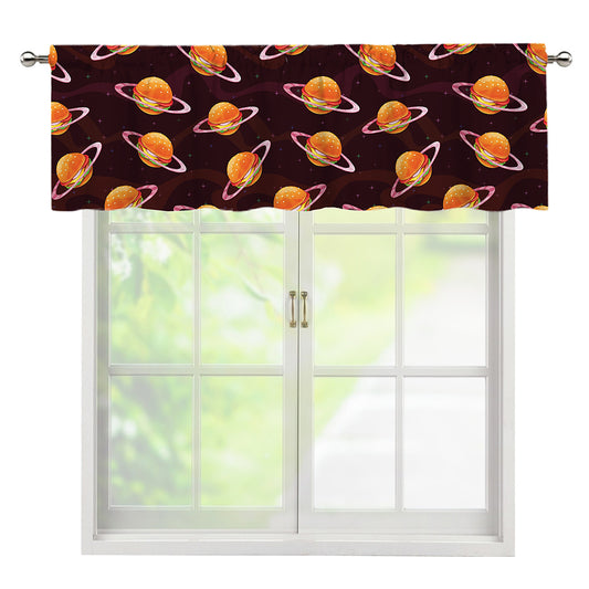 Hamburger Planet Pattern Print Window Valance