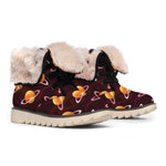 Hamburger Planet Pattern Print Winter Boots