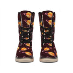 Hamburger Planet Pattern Print Winter Boots