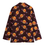 Hamburger Planet Pattern Print Women's Blazer