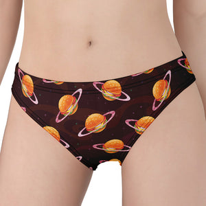 Hamburger Planet Pattern Print Women's Panties