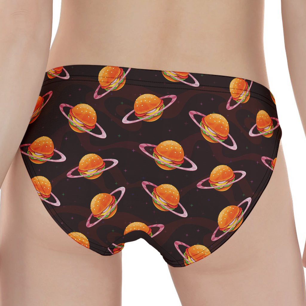 Hamburger Planet Pattern Print Women's Panties