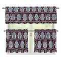 Hamsa Symbol Pattern Print 3 Piece Kitchen Curtains
