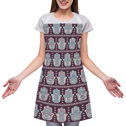 Hamsa Symbol Pattern Print Adjustable Apron