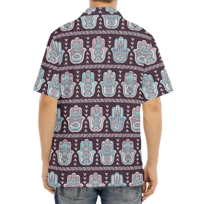 Hamsa Symbol Pattern Print Aloha Shirt