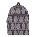 Hamsa Symbol Pattern Print School Backpack