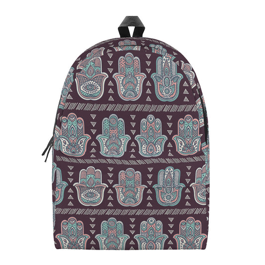Hamsa Symbol Pattern Print Backpack