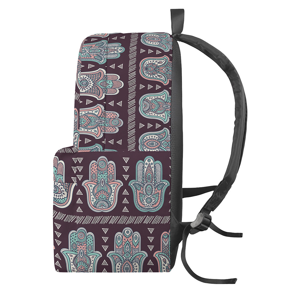 Hamsa Symbol Pattern Print Backpack