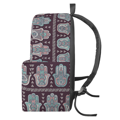 Hamsa Symbol Pattern Print Backpack